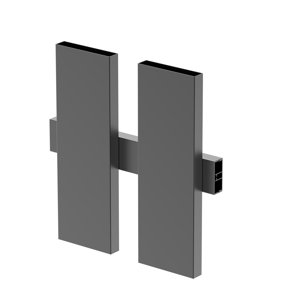 Adapterprofil Aluminium 45 x 20 mm 6-0 m Anthrazit RAL 7016 fuer 40 mm Fuellungen-89-11FGAL40U6000R7016-A.4