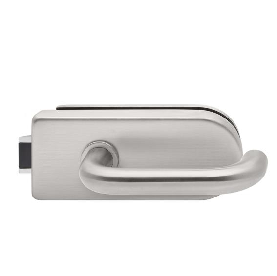 Edelstahl Glastuergriff mit Schloss fuer 8-10 mm Glas- geschliffen-89-11GS304D207HS-A.4
