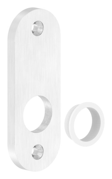 Kurzschild Edelstahl V2A 32 x 87 x 6 mm gerundet geschliffen Korn 240-88-1115099.240