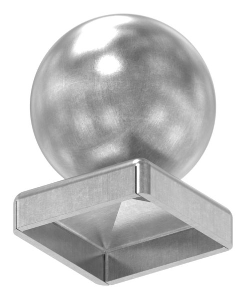 Pfeilerbedecker fuer Quadratrohr - 30x30 mm - mit Kugel Ø 40 mm - Stahl -Roh- S235JR-30-2450K.8