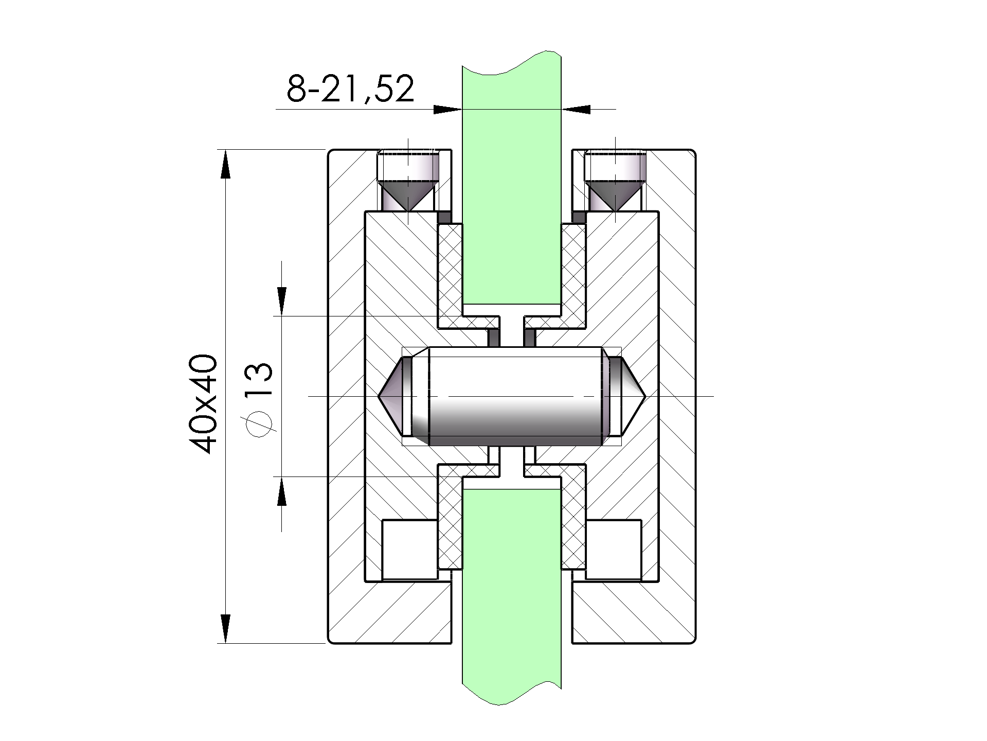 Glashalter Edelstahl AISI 304 fuer Glas 8-21-52 mm geschliffen-89-11A0745SET-A.4