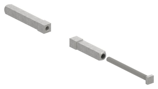 Drueckerstift Edelstahl V2A 8x8 mm auf 9x9 mm L = 105 mm geteilt fuer Anti-Panikschloss-88.118075