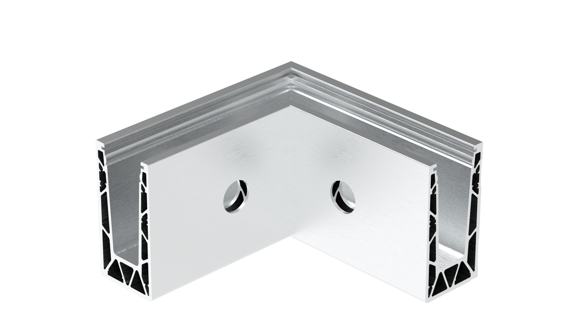 Innenecke Aluminium 90° Satin-ELOX fuer Glas 12-17-52 mm seitlich-89-11AL0005UNOSE90IN-A.4