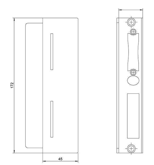 Schliesskasten Stahl S235 - V2A fuer 30mm Schlosskasten zum Anschweissen elektrischer Tueroeffner-30-3375.8