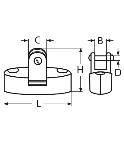 Decksgelenk mit Gabelkopf Hoehe- 40 mm - 45 mm V4A VPE- 5-66-64-411-8611425.70